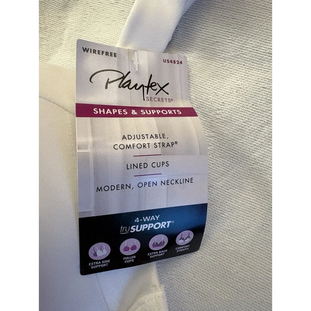 NEW Playtex Wirefree Bra Secrets Shaping Balconette Adjustable Comfort Strap 36D - Picture 2 of 6